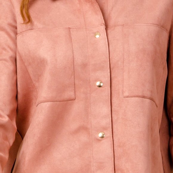 Suede Button Down Shirt - Picture 7 of 7